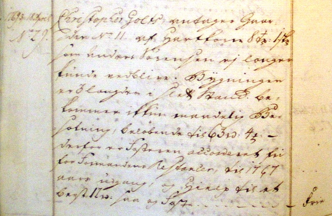 Fæste Designation 1769 - Christopher Golts
