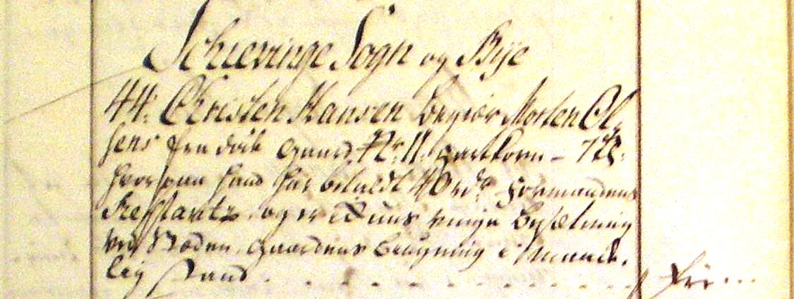 Fæste Designation 1740 - Christen Hansen
