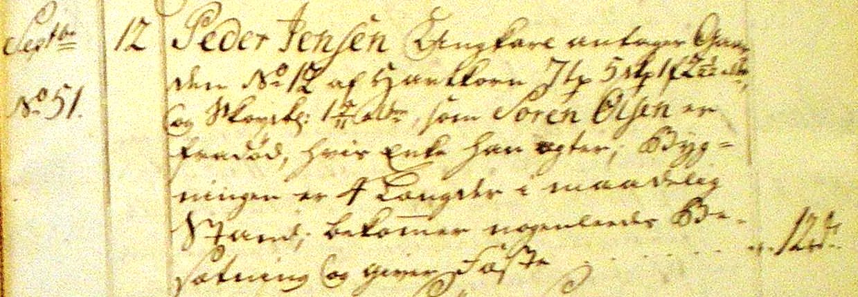 Fæste Designation 1762 - Peder Jensen