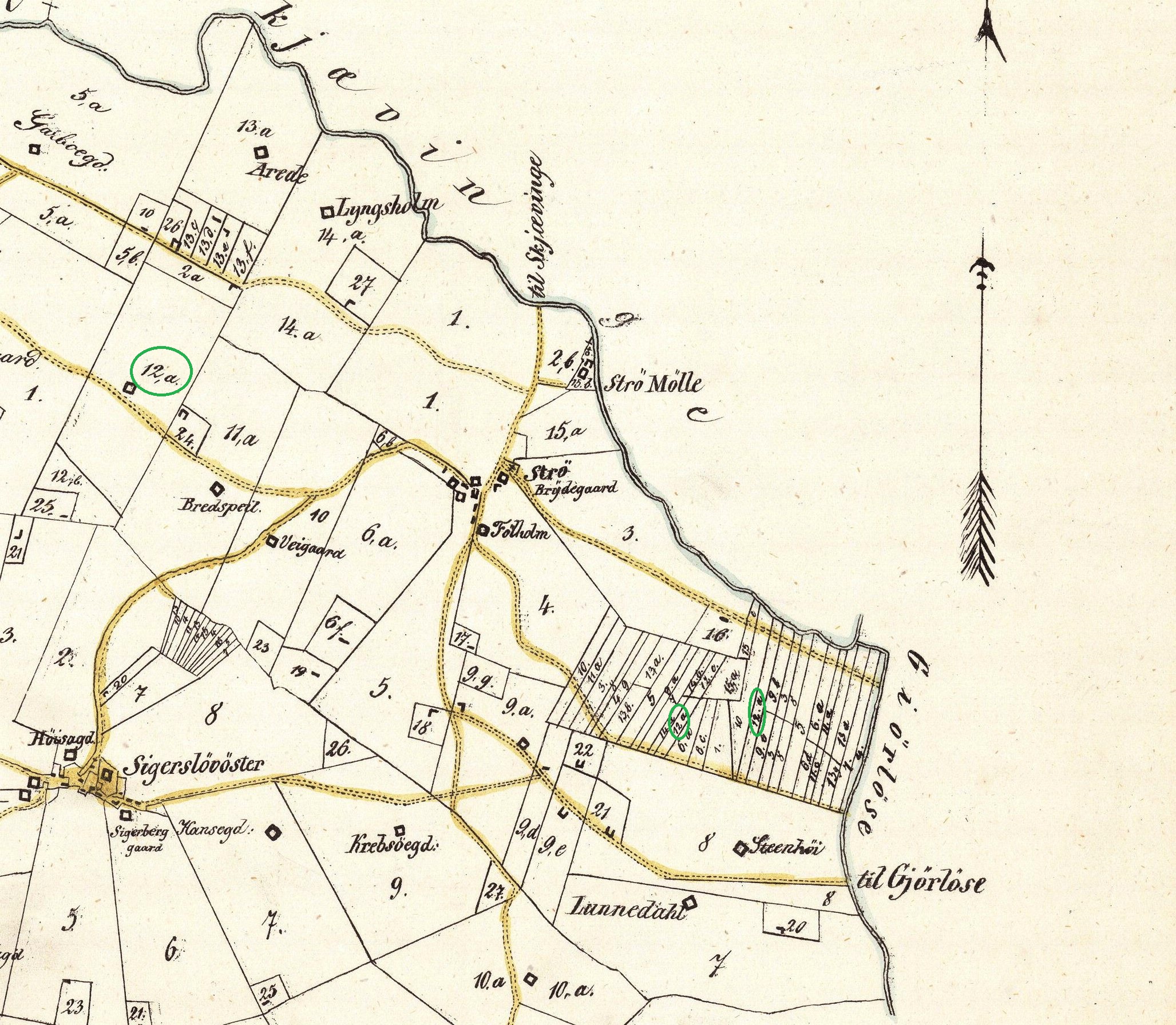 Ruegaards arealer 1850
