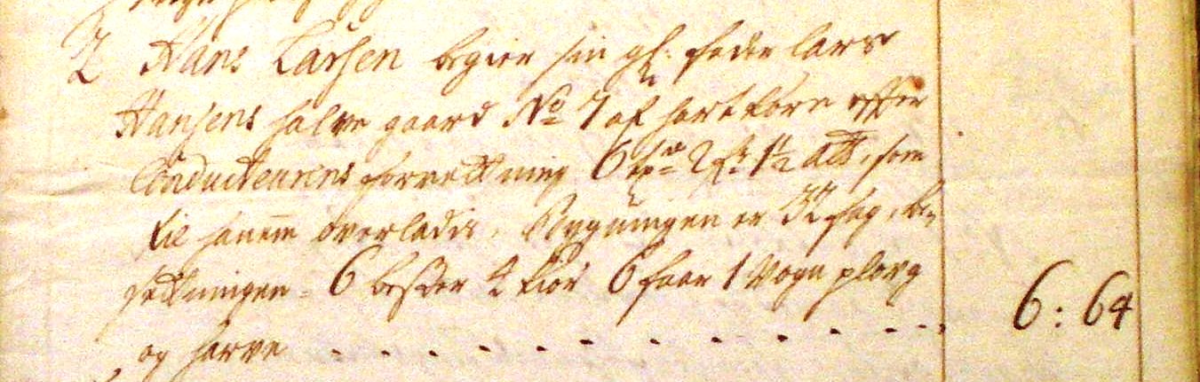 Fæste Designation 1718 - Hans Larsen