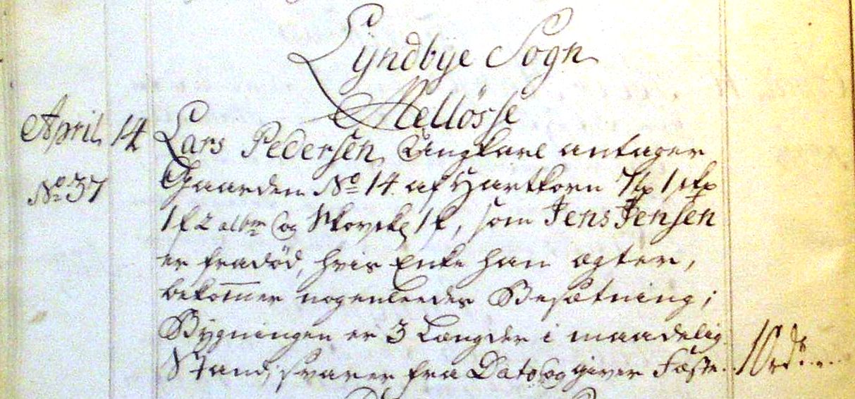 Fæste Designation 1762 - Lars Pedersen