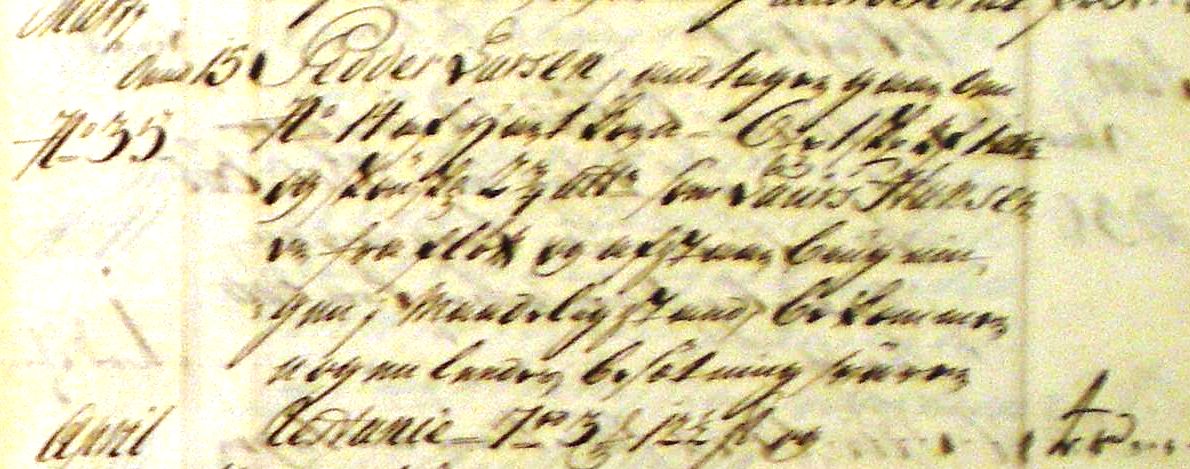 Fæste Designation 1756 - Peder Larsen