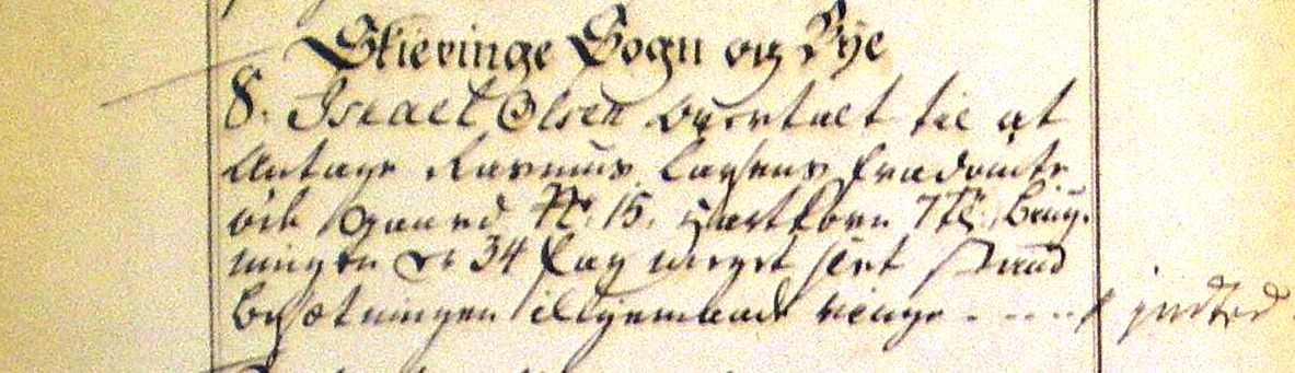 Fæste Designation 1737- Israel Olsen