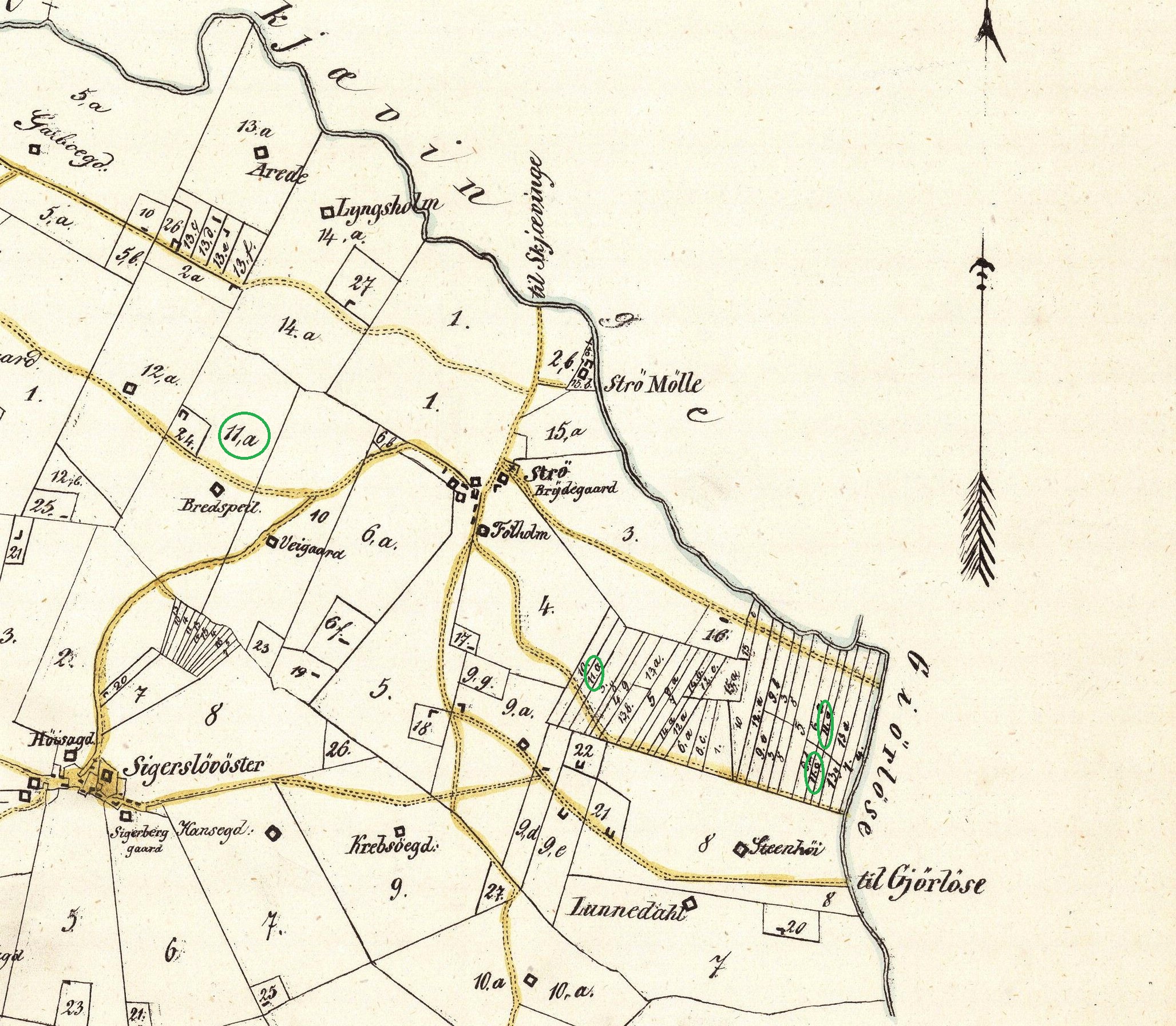 Bredspeils arealer 1850